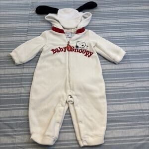 Vintage Baby Snoopy One Piece Zippered Snap Closure Halloween Dress Up Costume